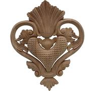 Applique de sculpture sur bois, fleurs de paysage, décoration de meubles en bois d'hévéa, 15cm x 19cm