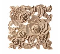 Applique décorative d'angle en bois sculpté, cadre non peint, pour placard ou armoire, idéale pour la décoration de meubles, F11,15