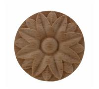 Applique décorative d'angle en bois sculpté, rosace, non peinte, style vintage, pour porte ou meuble, 4 cm x 4 cm