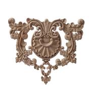 Applique décorative en bois de chêne naturel sculpté pour meubles miniatures, accessoires de décoration d'intérieur, 20 cm x 17,5 cm