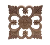 Applique décorative en bois pour meubles, autocollant décoratif non peint en forme de fleur, motif floral long, pour la décoration murale, intérieure et extérieure, B33,3