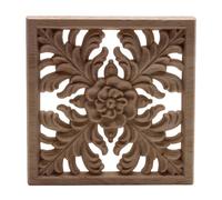 Applique décorative en bois pour meubles, autocollant mural non peint en forme de fleur, motif floral, pour la décoration intérieure et les fenêtres, B223, 4