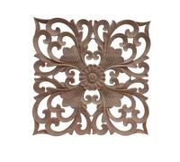 Applique décorative en bois pour meubles, autocollant mural non peint en forme de fleur, motif floral, pour la décoration intérieure et extérieure, B53, 2