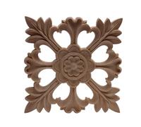 Applique décorative en bois pour meubles, autocollant mural non peint en forme de fleur, motif floral, pour la décoration intérieure et les fenêtres, B67,3