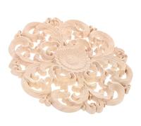 Applique Décorative en Bois Ronde Ajourée, Rosace Plafond Vintage