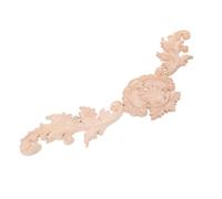 Applique Décorative en Bois Sculpté, Style Européen Baroque Vintage | Installation Facile, Beige, pour Armoire et Commode, Détails Finement Sculptés, Finition Non Peinte