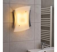 Applique murale, lampe design, lampe d'intérieur, lampe décorative en métal peint, chrome, verre satiné, détails décoratifs, 1x G10q, Lxl 31,5x27,5 cm