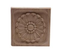Applique décorative florale unique en bois sculpté antique, cadre en bois, incrustation, accessoire pour meubles et armoires, B38,3