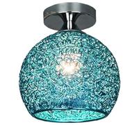 Applique DéCorative Lustre Plafonnier Globe en fil d'aluminium à montage semi-encastré, luminaire moderne et créatif à proximité du plafond pour vestiaire, salon, restaurant, cuisine (couleur : bleu)