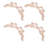 Applique Décorative Nœud 4 Pièces Européen Sculpté en Bois | Bois Massif, Motif Bow Swag en Relief, Pose Facile, pour Moulures, Manteaux et Salon