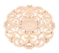 Applique Décorative Ronde en Bois Sculpté, Rosace 20cm