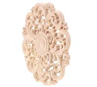 Applique Décorative Ronde en Bois Sculpté, Rosace Plafond, 20 Cm