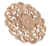 Applique Décorative Vintage en Bois Sculpté, Délicate, Ronde
