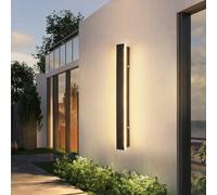 Applique D'extérieur 60cm, Applique Chaude Avec Éclairage Latéral, Panneau Acrylique À Plus De 95% De Transmittance Applique Moderne, Ip65 Étanche Applique Minimaliste Pour Le Jardin