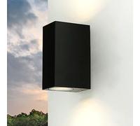 Applique d'extérieur Aalborg Up&Down à double source lumineuse rectangulaire en noir dans un style moderne IP44 2 x GU10, idéal pour le jardin