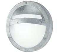 Applique d'extérieur applique ronde pour éclairage de façade extérieur acier galvanisé, verre blanc, LED 7W 900Lm blanc chaud, DxH 28,5x8,3 cm