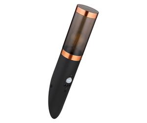 Applique d'extérieur avec détecteur de mouvement, applique torche en acier inoxydable à l'extérieur, abat-jour noir cuivre fumé, 1x E27, LxH 7,6x41 cm