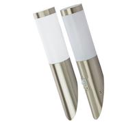 Applique d'extérieur avec détecteur de mouvement, éclairage de façade, lampe de terrasse, lampe de jardin en acier inoxydable, 1x E27, DxH 7,6 x 39/40,5 cm, lot de 2