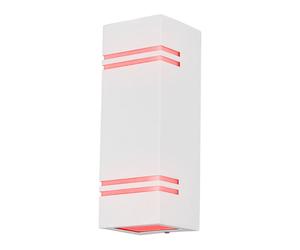 Applique d'extérieur dimmable avec télécommande éclairage de porte d'entrée haut vers le bas applique murale blanche, RVB changeant de couleur, 2x 3,5W 2x 290lm blanc chaud, LxH 8,7 x 8,5 cm