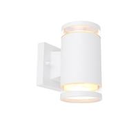 Globo - Applique d'extérieur double en Inox - H. 16,5 cm - Blanc