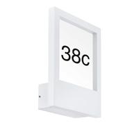 Applique d'extérieur éclairage de façade, éclairage avec numéro de maison, spot up & down, verre aluminium, blanc, douille E27, LxlxH 25x9,5x33,5 cm
