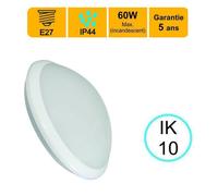 Applique d'exterieur Hublot E27 rond IP44 IK10 - garantie 5 ans