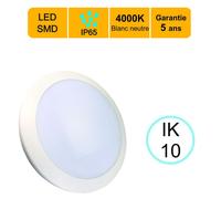 Applique d'exterieur Hublot LED rond 16W 1200 LM 4000K IP66 IK10 - garantie 5 ans