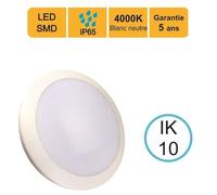 Applique d'exterieur Hublot LED rond 16W (Equiv. 100W) 1200 LM blanc neutre (4000K) IP66 IK10