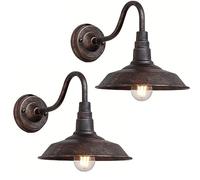 Applique D'extérieur IP54 Étanche Extérieur Rétro Bronze Applique Antique Rural en Fer Forgé Lanterne Murale E27 Vintage Edison Luminaire pour Cour Jardin Garage Couloir