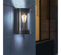 Applique D'Extérieur Lampe De Terrasse Lampe De Jardin IP44 Verre Noir L 19,5 Cm