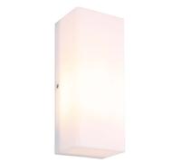 Applique d'extérieur, lampe murale extérieure, éclairage de façade, plastique blanc opale, L 25 cm