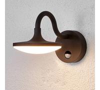 Applique d'extérieur LED Finny avec détecteur Lucande, noir, Aluminium, Moderne