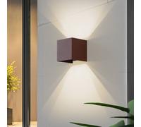 Applique d'extérieur LED Lindby Smart Dara, couleur rouille, forme angulaire, Dara Lindby, dimmable, marron, Matière Plastique, Moderne