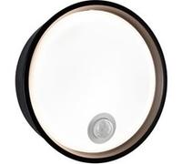 Applique d'extérieur LED Platomo Détecteur de mouvement crépusculaire (IR) résistant à l'eau de mer IP44 rond 180mm 3000K 14,5W 1200lm 230V Noir Matière plastique Noir G