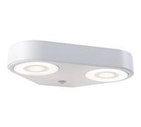 Applique d'extérieur LED Silma Détecteur de mouvement crépusculaire (IR) Double émission lumineuse IP44 280x176mm 3000K 2x5,5W / 2x0,7W 2x600lm 230V Blanc Aluminium Blanc G