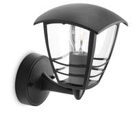 Philips Applique d'extérieur Creek – Montante métal H20 cm Noir – A incandescence – Design galbé