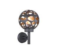 Globo - Applique d'extérieur ronde en Inox - H. 32,7 cm - Noir Noir