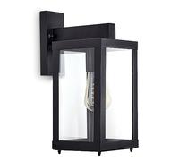 Applique d'extérieur Tieva en métal noir et verre, applique murale cubique créant un élégant jeu de lumière au mur, lanterne pour 1 ampoule E27, ampoule(s) non incluse(s)