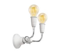 Applique Elektra Porzellan avec col de cygne, deux flammes, ampoule LED E27 [EEK: E]