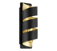 Applique ELIZONDO E14 1X40W en acier noir et or 80x0x270mm