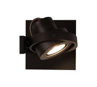 Applique en aluminium noir, GU10, 1 ampoule, orientable, fixation mur/plafond, anneau décoratif - Zuiver, Luci - 12x12x13 cm