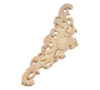 Applique en bois naturel sculpté pour meubles, décoration d'intérieur avec sculpture de style européen pour mur, porte, armoire en décoration (30 x 8 x 08 cm)