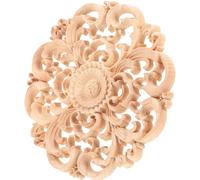 Applique en Bois Ronde Décorative pour Meubles, 15cm, Brut
