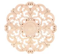 Applique en Bois Ronde Sculptée Décorative pour Meubles, 20cm