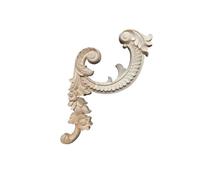 Applique En Bois Sculpté Appliques et incrustations de décoration d'angle en bois, articles de décoration for la maison, stickers muraux sculptés for meubles, fleurs(C3-8cmX15cm L)
