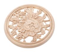 Applique en Bois Sculpté Non Peinte, Ovale Long, 20cm, Décor | Bois Massif, Texture Naturelle et Détails Fins, pour Cadres, Fenêtres, Hôtel, Refonte de Meubles
