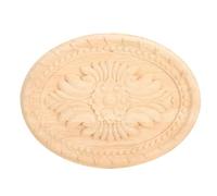 Applique en Bois sculpté Ovale, décalcomanie Non Peinte, exquise, Style européen Classique, décoration de Meubles de Maison, Cadeau Fait à la Main, Bois d'hévéa 20x15x1cm