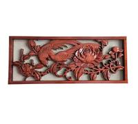 Applique En Bois Sculpté Panneau suspendu mural sculpté en bois | Art en relief long rectangle for décor de fond de salon(Color 6)