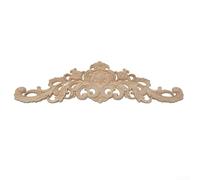 Applique en bois sculpté pour meubles, décoration non peinte avec bûche, style classique européen pour murs, portes, armoires, miroirs (60 x 17 x 1,2 cm)