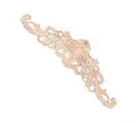 Applique en bois sculpté pour meubles, décoration non peinte avec bûche, style classique européen pour murs, portes, armoires, miroirs (40 x 12 x 1 cm)